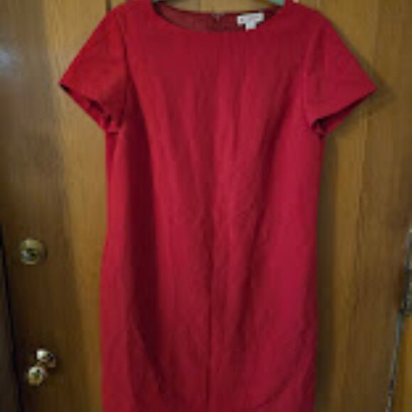 Brooks Brothers Red Fleece Women's Sz 10 Red Sheath Dress lined w/ pocket - Picture 1 of 9